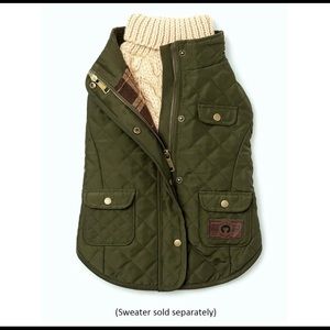 fabdog® Quilted Barn Dog Coat - Olive -Size 18”